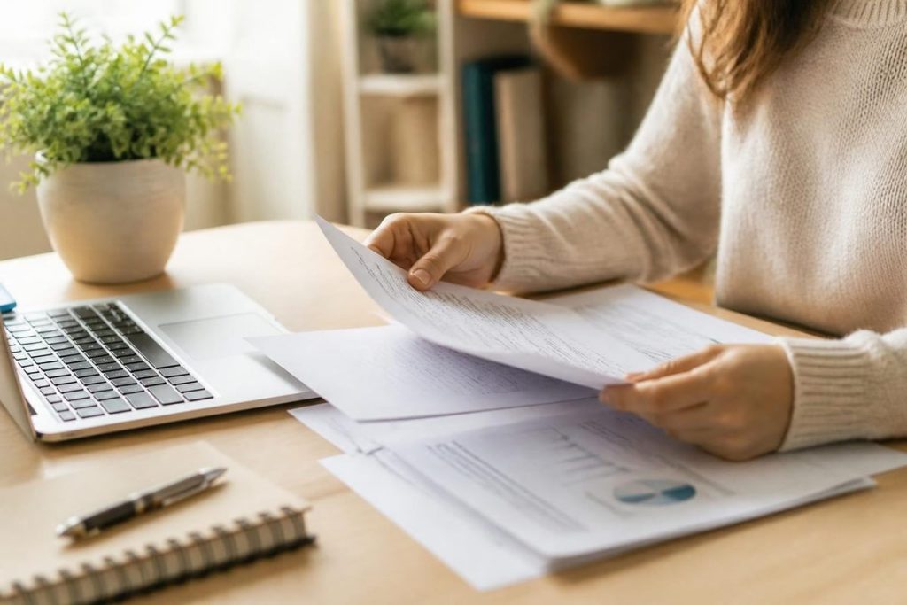 Persona revisando documentos para solicitar el retiro de cesantías para vivienda