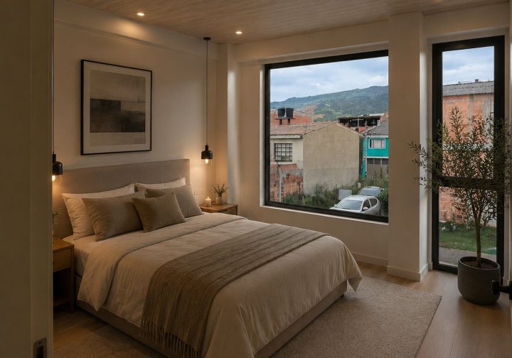 Render de una habitación de Villa Paula